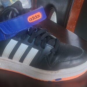 Adidas Black and Blue Sneakers with Stripe Patterns